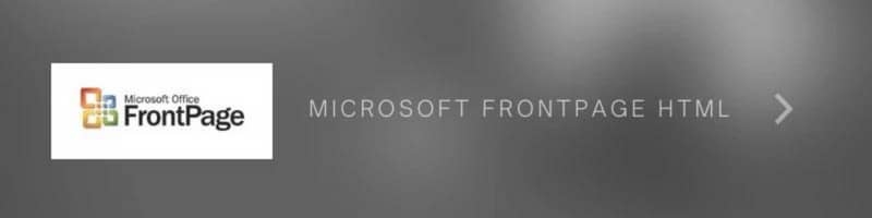 Microsoft Frontpage HTML