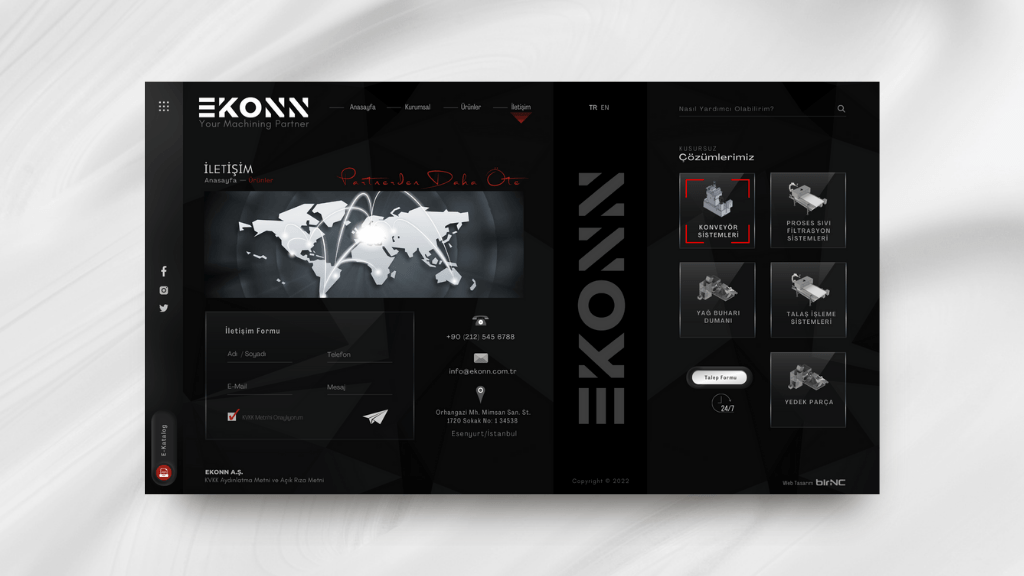 Ekonn İletişim Sayfası Tasarımı