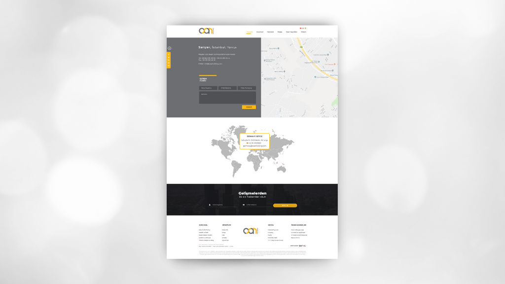 Osan Holding İletişim Sayfası Tasarımı