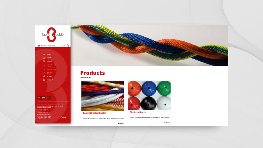 Fabric Cable Web Tasarım Ürünler