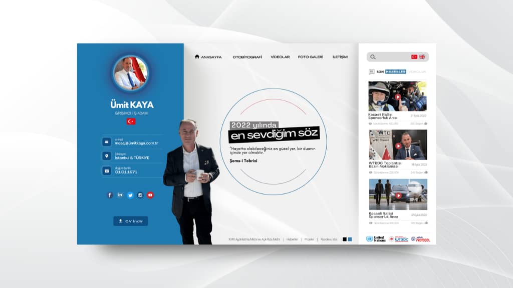 Ümit Kaya Anasayfa Web Tasarımı