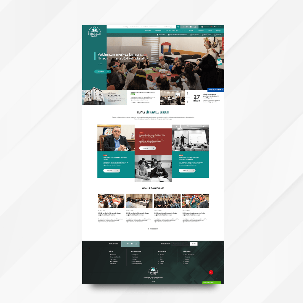 Gönülbağı Vakfı Anasayfa Web Tasarımı